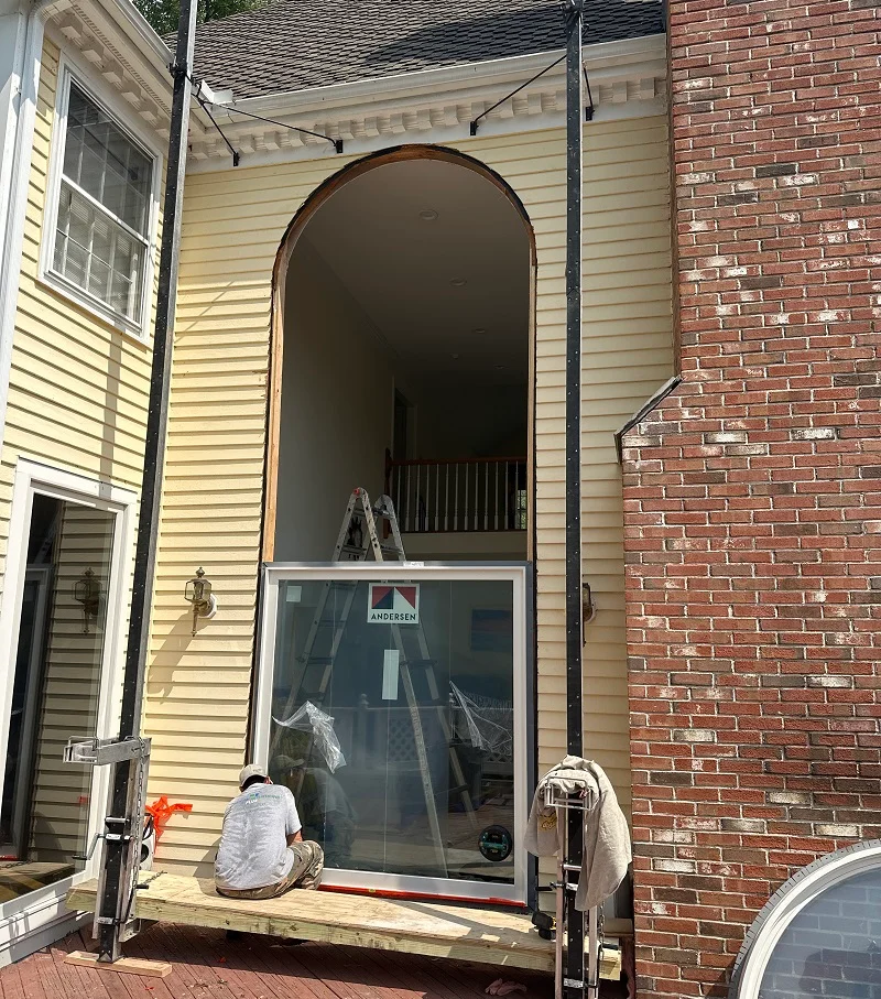 Scaffolding needed to replace these huge windows